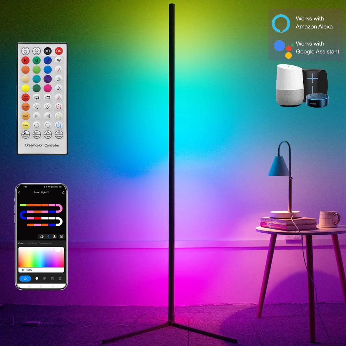 Lumina Corner Floor Lamp: Moderm LED corner Lamp. That Lights your mood.